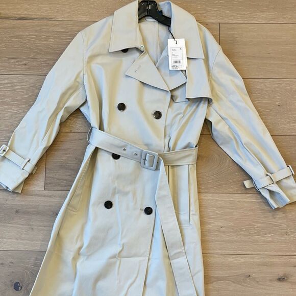 THEORY Double-Breasted Trench Coat in Cotton-Blend - Picture 10 of 11